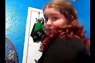 Fat Ass White Girl Ghetto Booty Angela Showing It for Daddy
