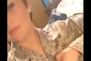 Lauren Russell - Gorgeous Military Babe Stripping Uniform Fingering to Orgasm