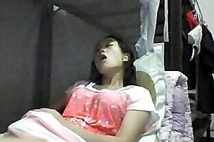 Fille Asiatique Chambre Caméra Cachée Masturbation